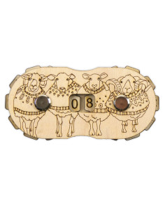 Wooden row counter - Sheep and sweater