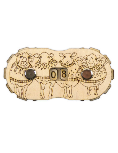 Wooden row counter - Sheep and sweater