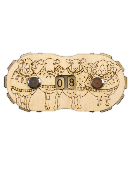 Wooden row counter - Sheep and sweater