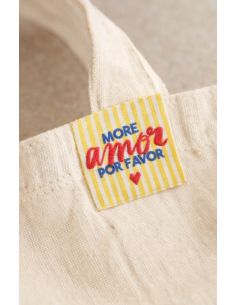 Set of 4 sew-on labels - More amor por favor 2