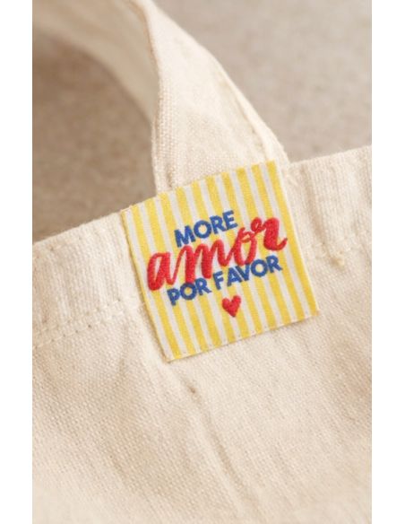 Set of 4 sew-on labels - More amor por favor