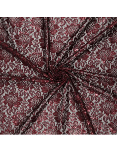 Lisa Metallic Lace Fabric - Amaranth