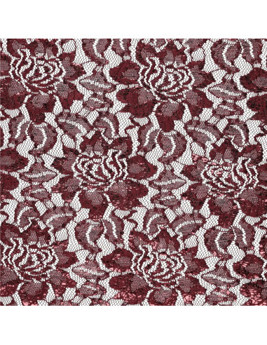 Lisa Metallic Lace Fabric - Amaranth