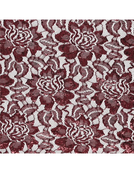 Lisa Metallic Lace Fabric - Amaranth