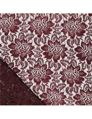 Lisa Metallic Lace Fabric - Amaranth