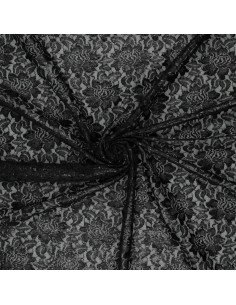 Lisa Metallic Lace Fabric - Black