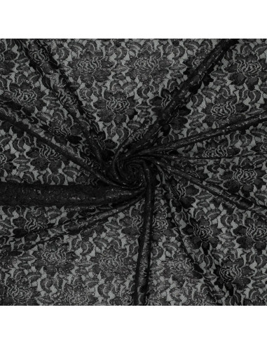 Lisa Metallic Lace Fabric - Black
