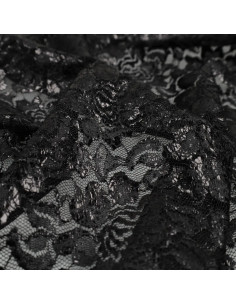 Lisa Metallic Lace Fabric - Black 2