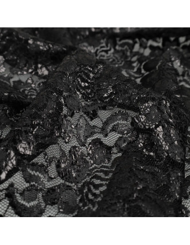 Lisa Metallic Lace Fabric - Black