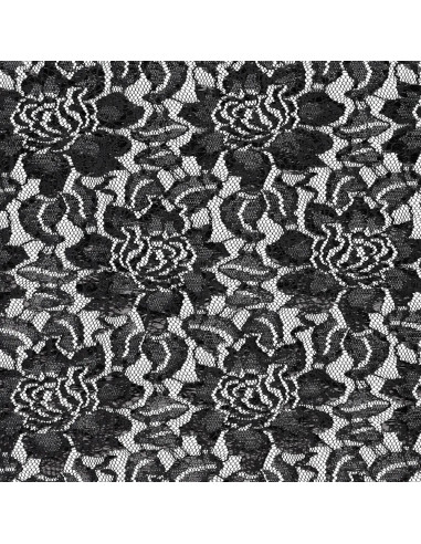 Lisa Metallic Lace Fabric - Black