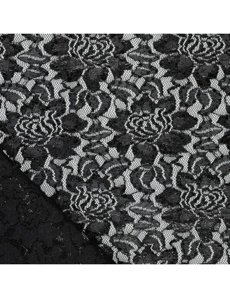 Lisa Metallic Lace Fabric - Black