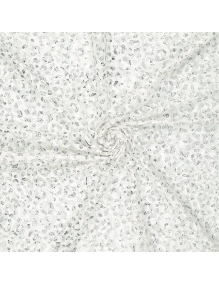 Lauren Metallic Lace Fabric - White