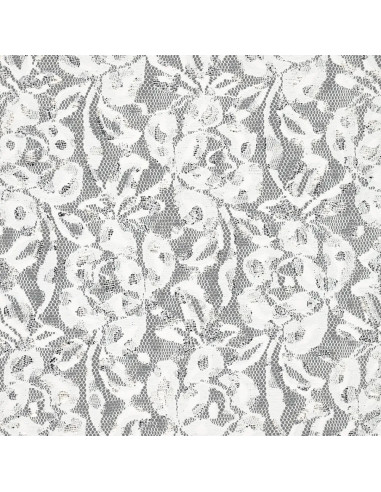 Lauren Metallic Lace Fabric - White