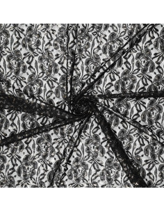 Lauren Metallic Lace Fabric - Black