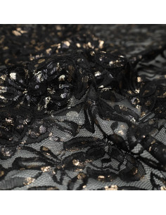 Lauren Metallic Lace Fabric - Black 2