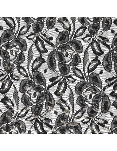 Lauren Metallic Lace Fabric - Black