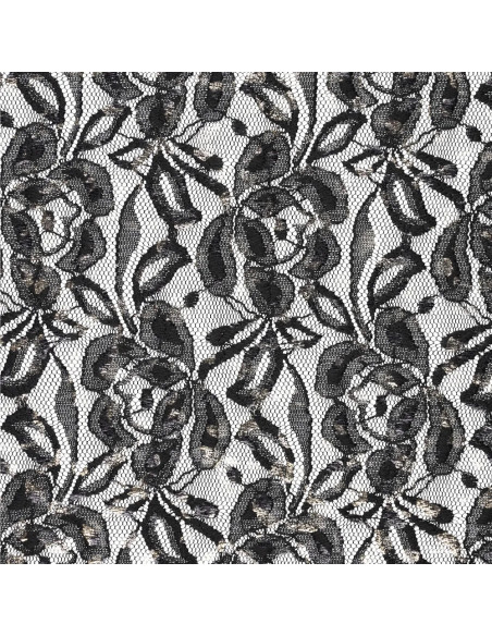 Lauren Metallic Lace Fabric - Black