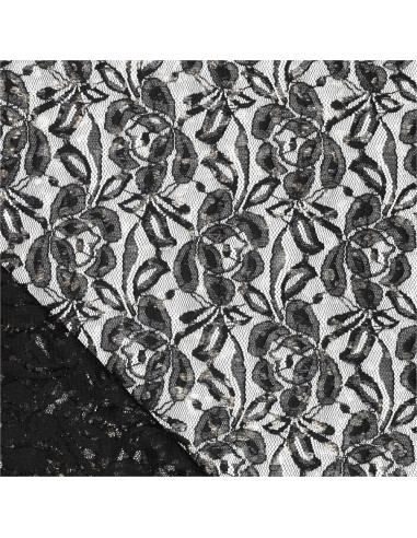 Lauren Metallic Lace Fabric - Black