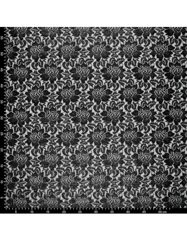 Lisa Metallic Lace Fabric - Black
