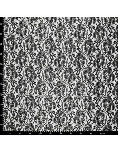 Lauren Metallic Lace Fabric - Black