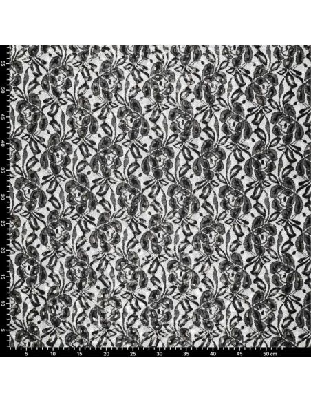 Lauren Metallic Lace Fabric - Black
