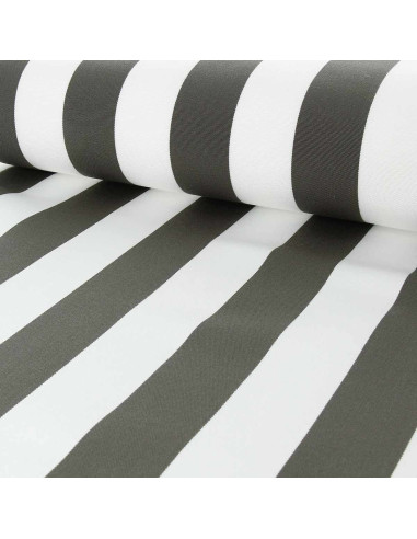 Deck chair fabric - White and taupe