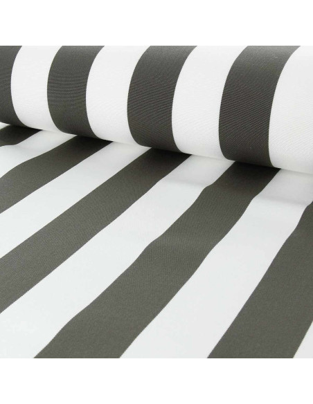 Deck chair fabric - White and taupe