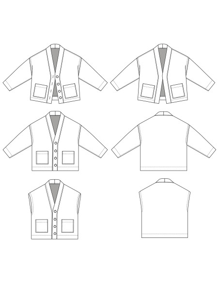 Macao jacket and vest pattern - Ikatee